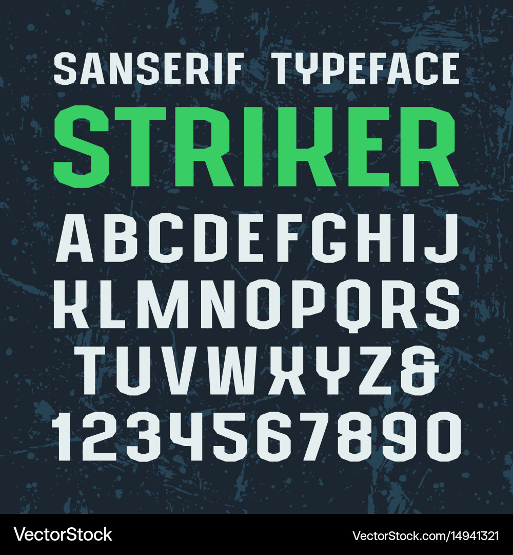 Sanserif font in sport style Vector Image