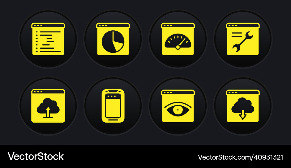 Set cloud upload browser setting mobile phone Set cloud upload browser setting mobile phone vector image