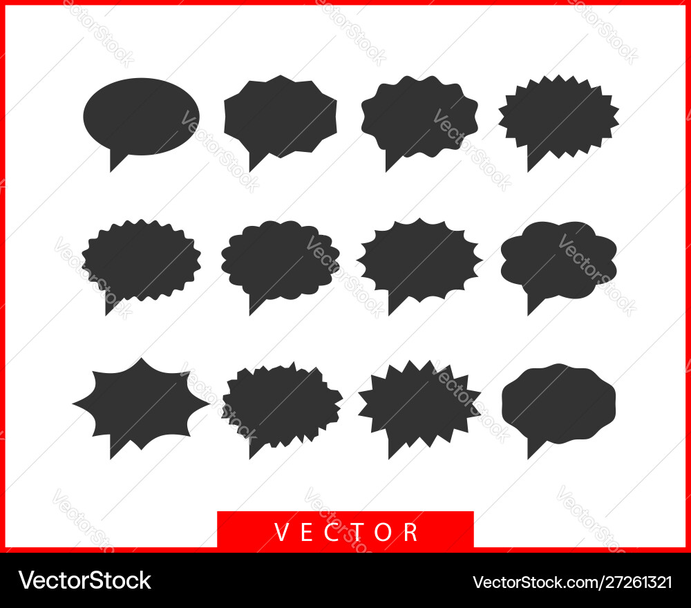 Set talk bubbles speech blank empty bubble icon vector image