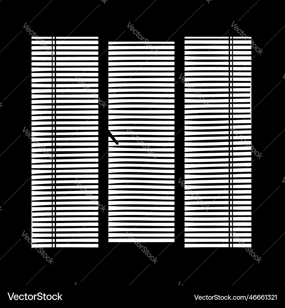 Silhouette of three sections window with lowered Vector Image