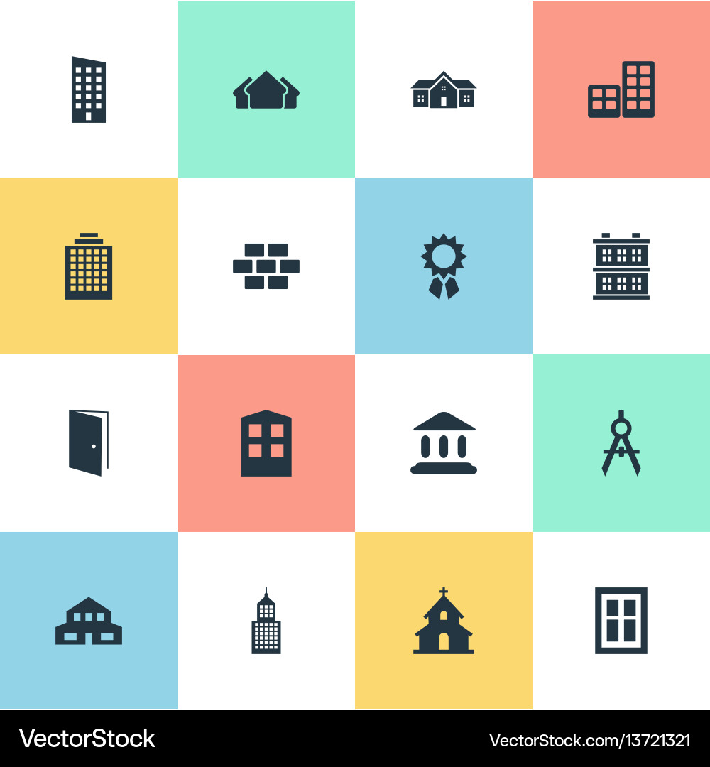 Simple Architecture Icons Set vector image