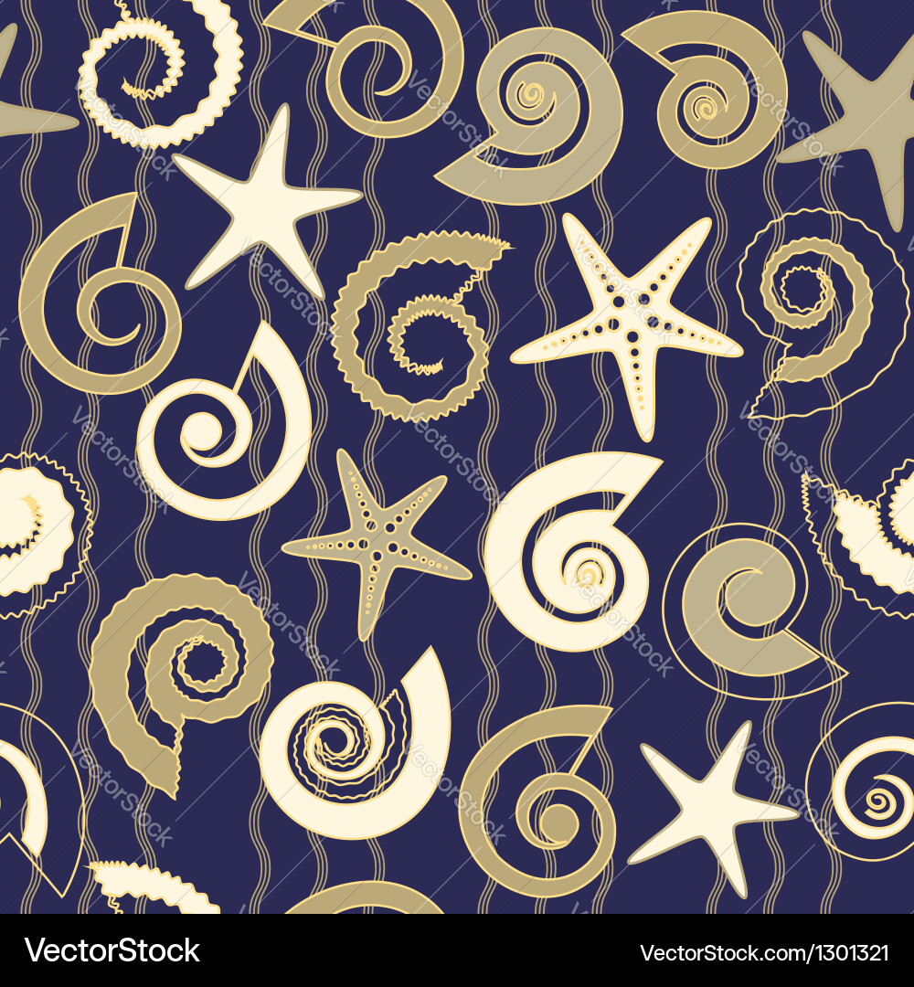 Starry Seashell Pattern vector image