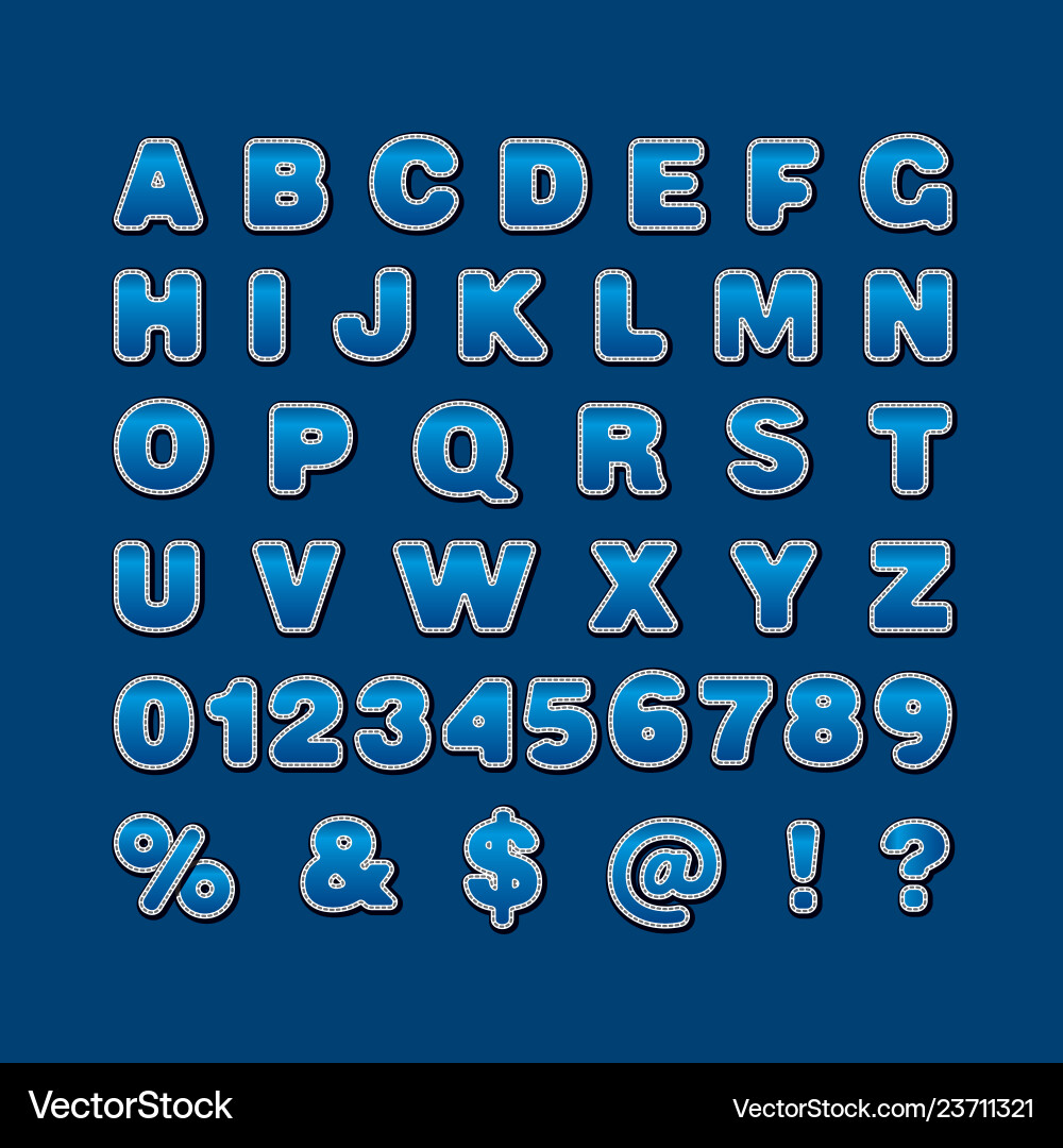 Stickers capital letters Royalty Free Vector Image