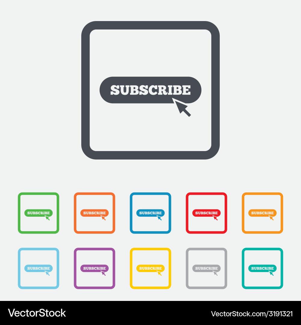 Subscribe with cursor pointer icon membership Vector Image