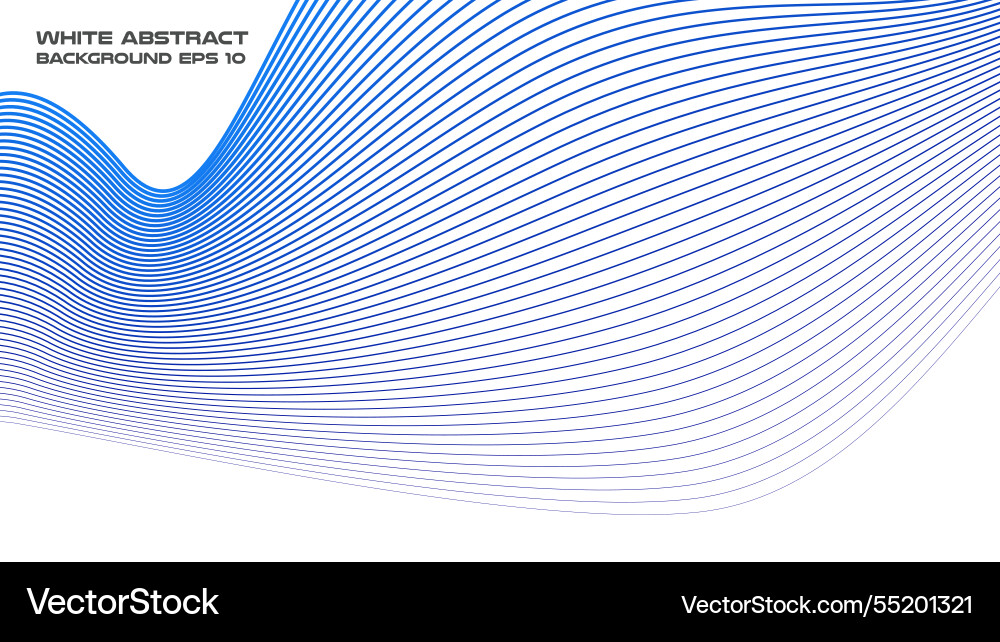 White abstract background with blue curve line White abstract background with blue curve line Vector Image