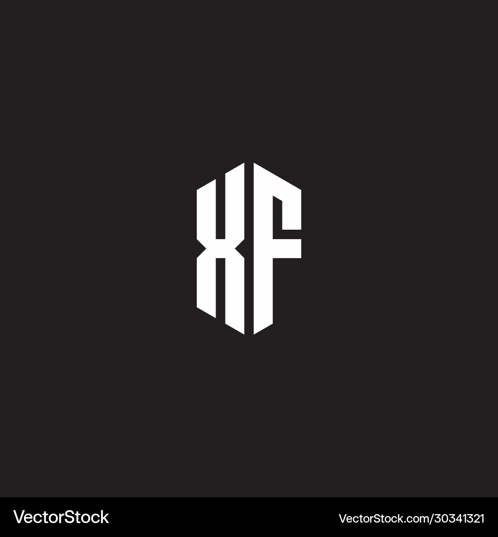 Xf logo monogram with hexagon shape style design vector image