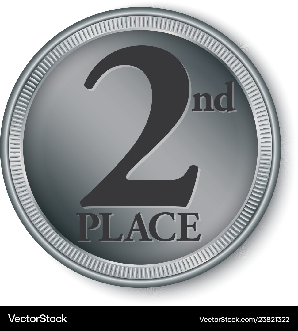 2nd place silver medal Royalty Free Vector Image
