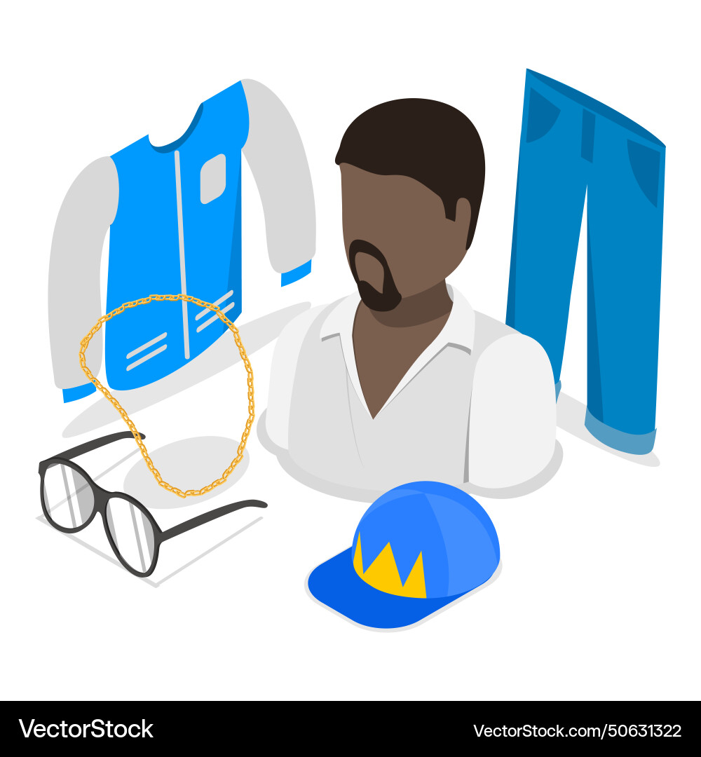 3d isometric flat of rap music Royalty Free Vector Image