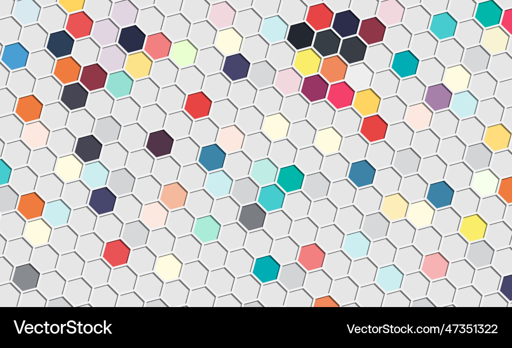 Abstract colorful hexagonal with shadow Abstract colorful hexagonal with shadow vector image