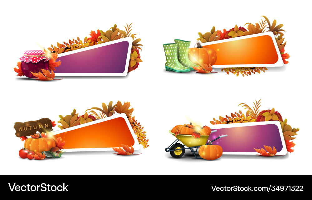 Autumn blank templates with elements Autumn blank templates with elements vector image