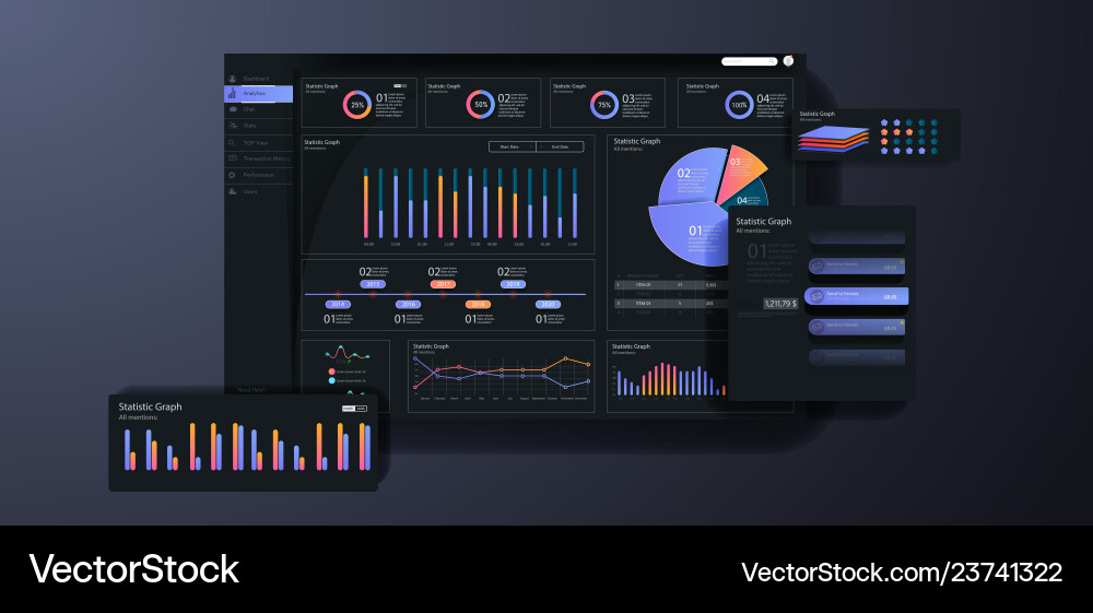 Binary Options Trading Dashboard vector image