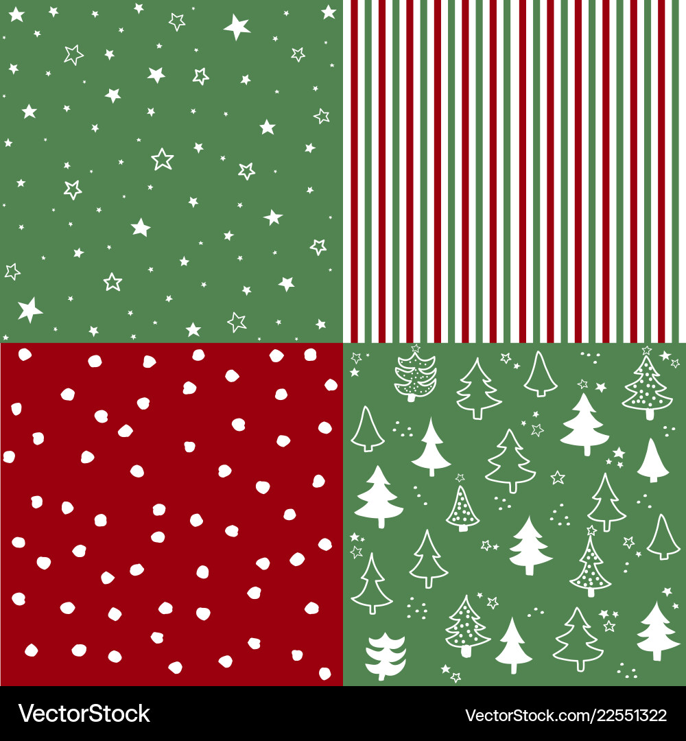 Christmas Pattern Collection Vector Image