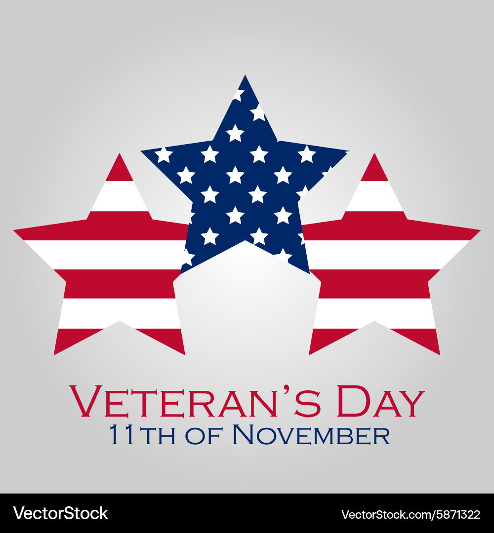 Colored background with text for veterans day Vector Image