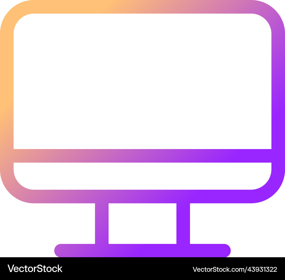 Computer monitor pixel perfect gradient linear ui Computer monitor pixel perfect gradient linear ui vector image