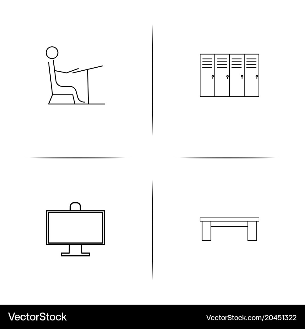 Furniture simple linear icon setsimple outline Vector Image