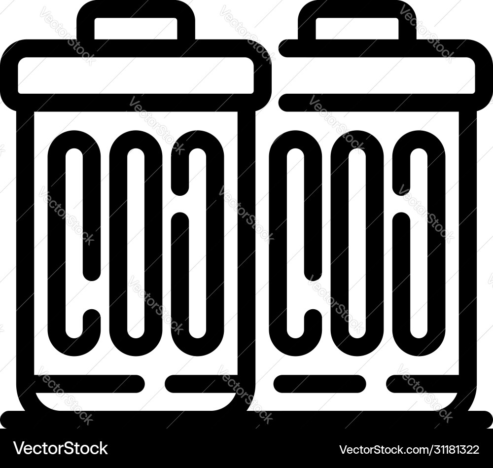 Garbage containers icon outline style vector image