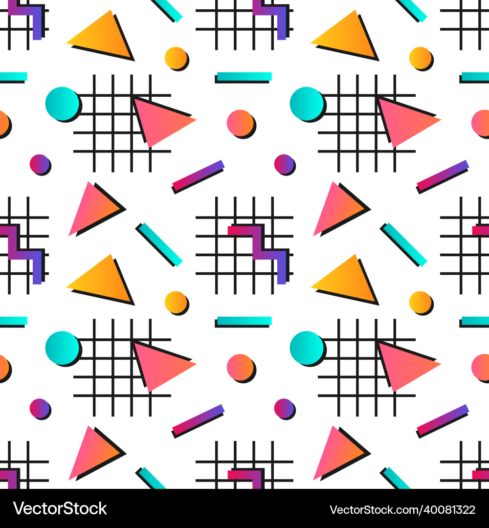Gradient geometric shapes seamless pattern Gradient geometric shapes seamless pattern vector image