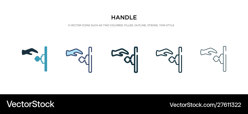 Handle icon in different style two colored Handle icon in different style two colored vector image