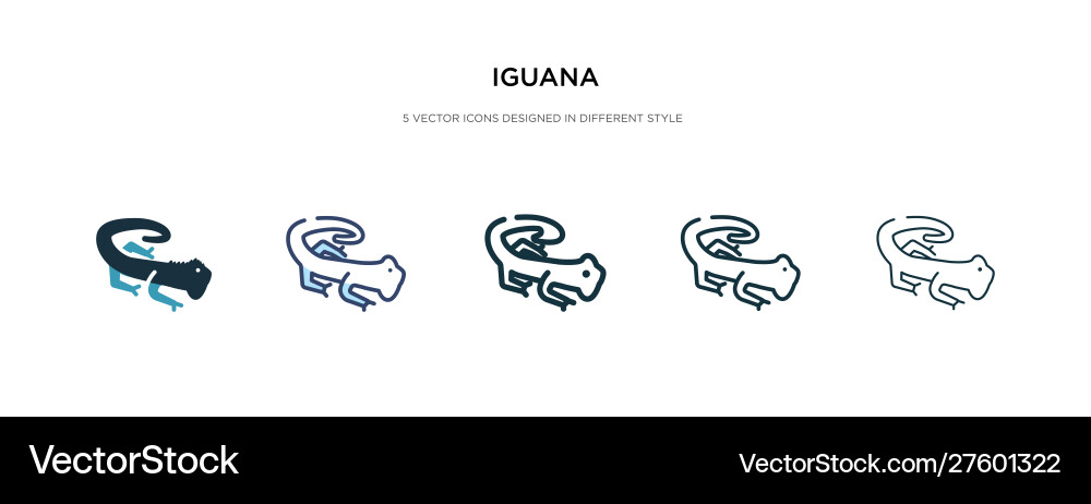 Iguana icon in different style two colored vector image