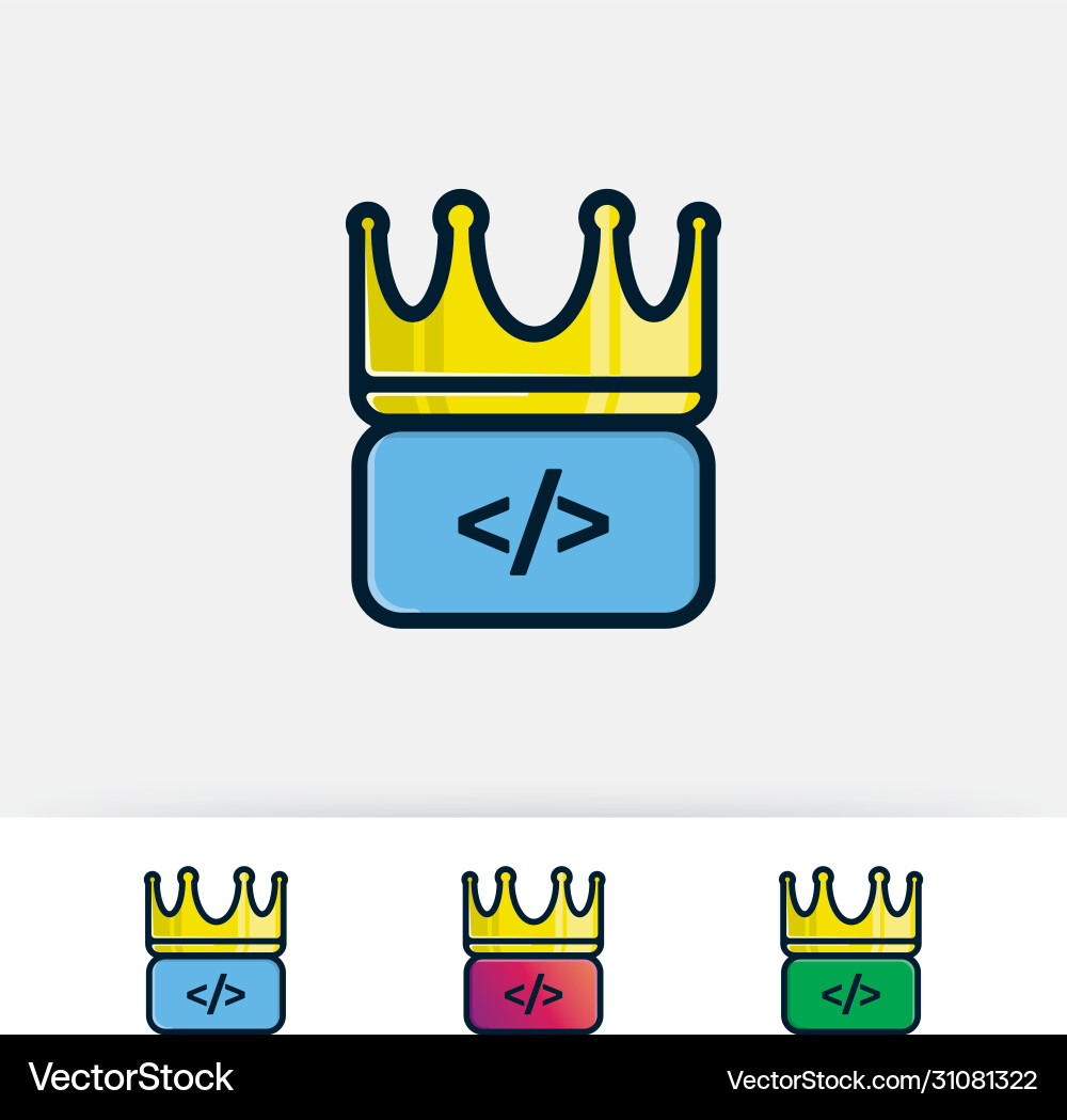 King code icon flat style design isolated Vector Image