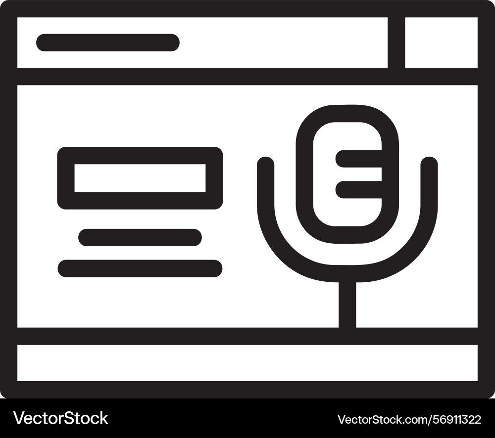 Microphone linear style icon design vector image