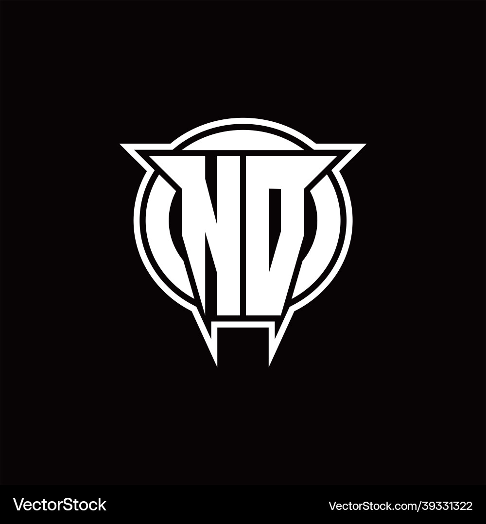 Nd logo monogram with circle rounded shape design vector image