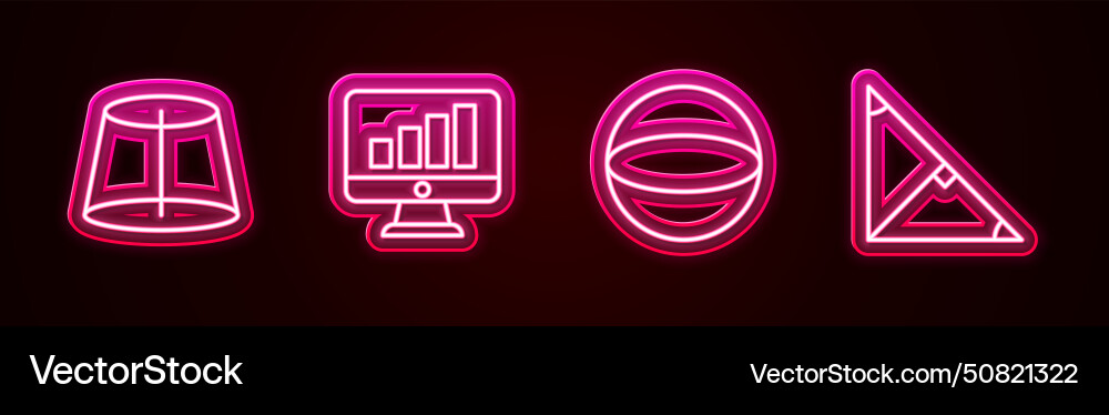 Set line geometric figure computer monitor Set line geometric figure computer monitor vector image