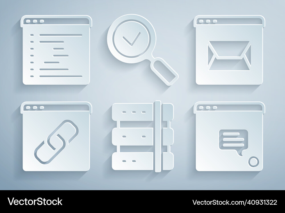 Set server website and mail browser window new Vector Image
