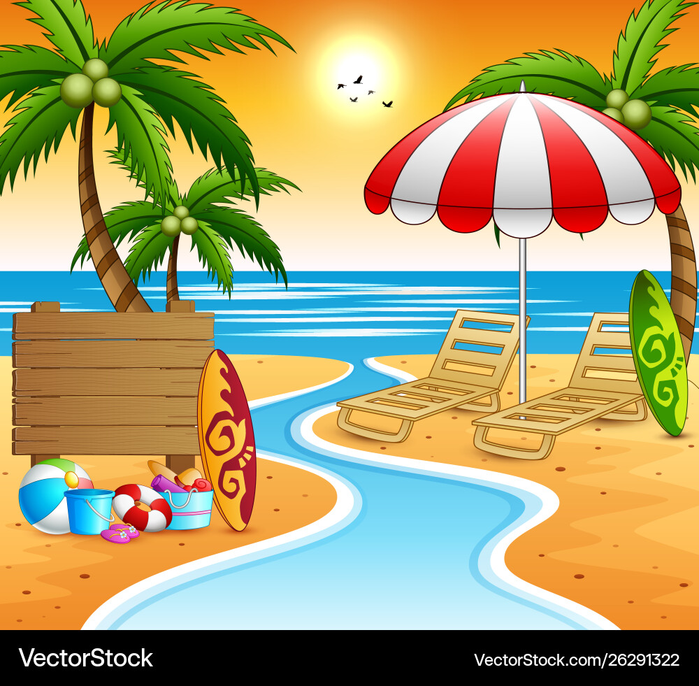 Summer vacation background at beach Royalty Free Vector
