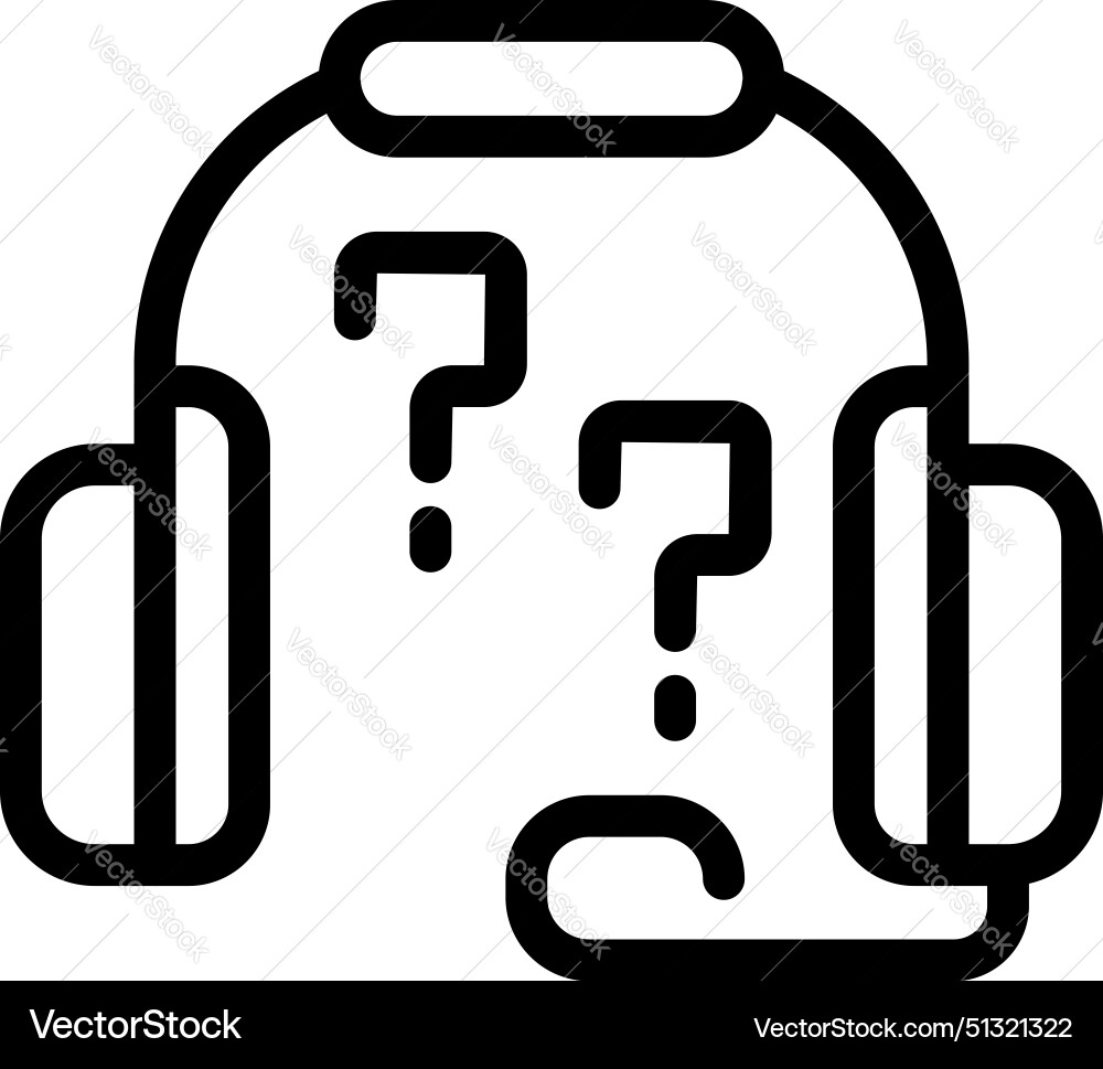 Support call center icon outline problem Support call center icon outline problem vector image