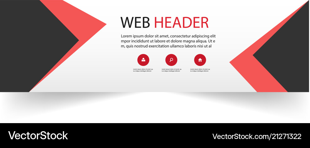 Web header modern black red arrow image Vector Image