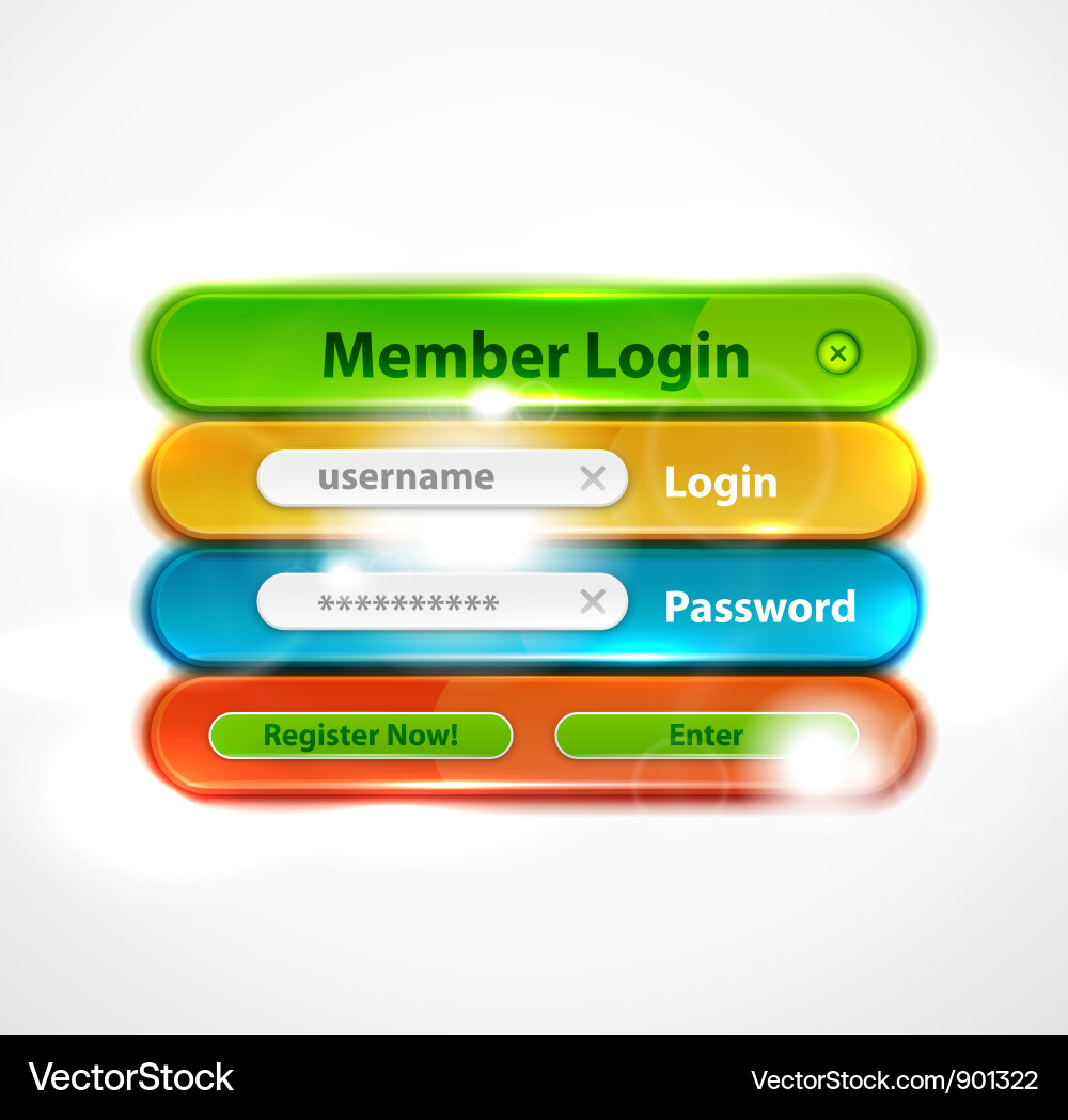 Web login form vector image