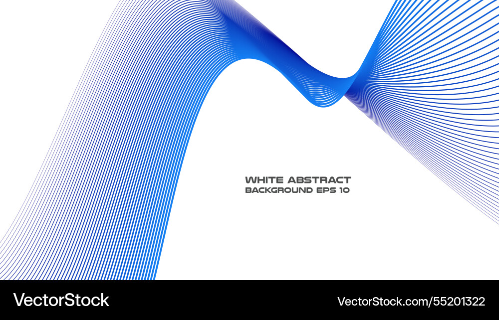 White abstract background with blue curve line White abstract background with blue curve line Vector Image