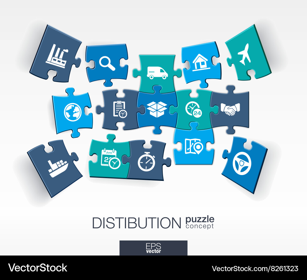Abstract distribution background with connected vector image