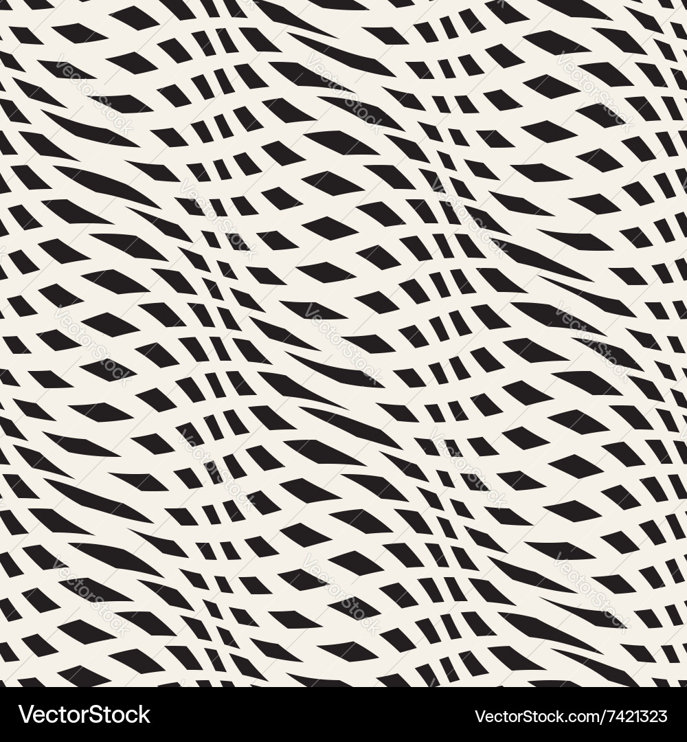 Abstract monochrome seamless pattern crossed vawes vector image