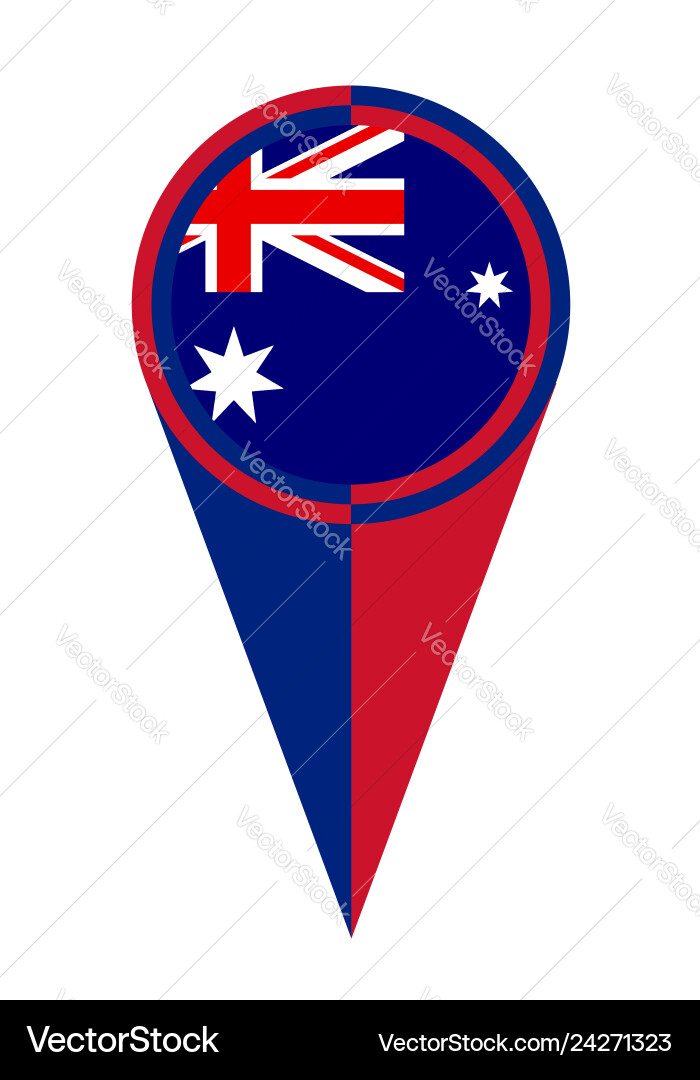 Australia map pointer location flag Vector Image
