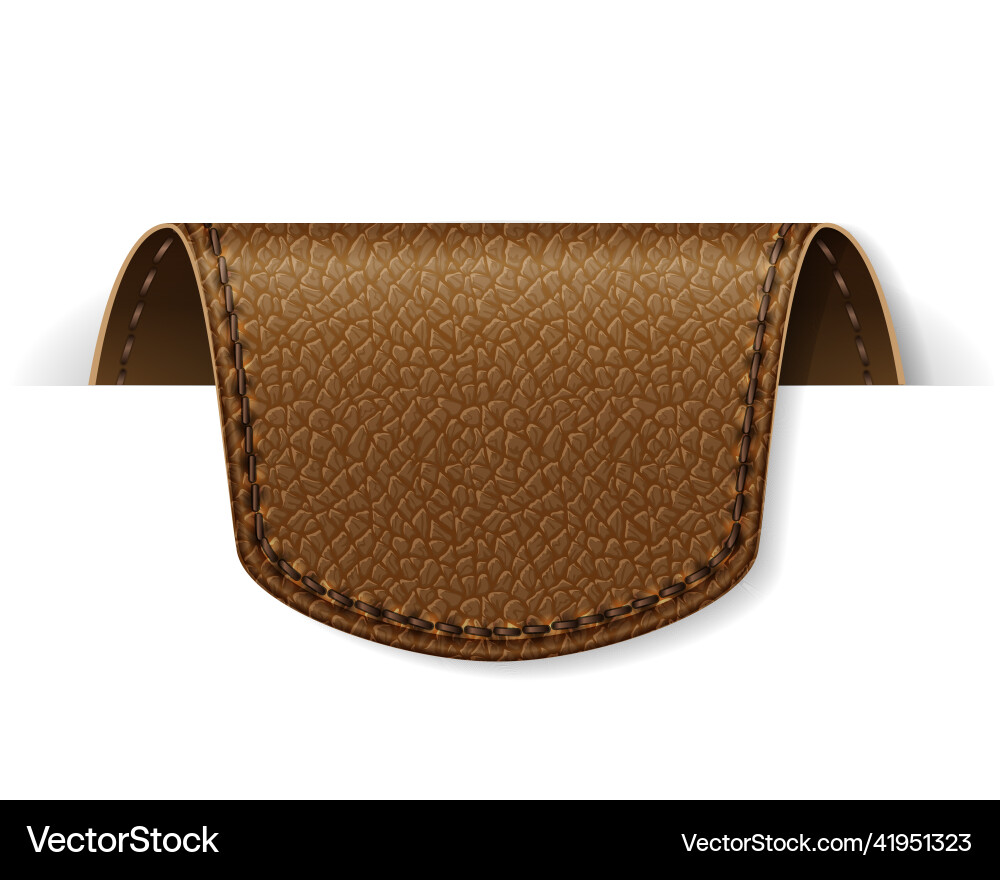 Brown leather tag label realistic Vector Image
