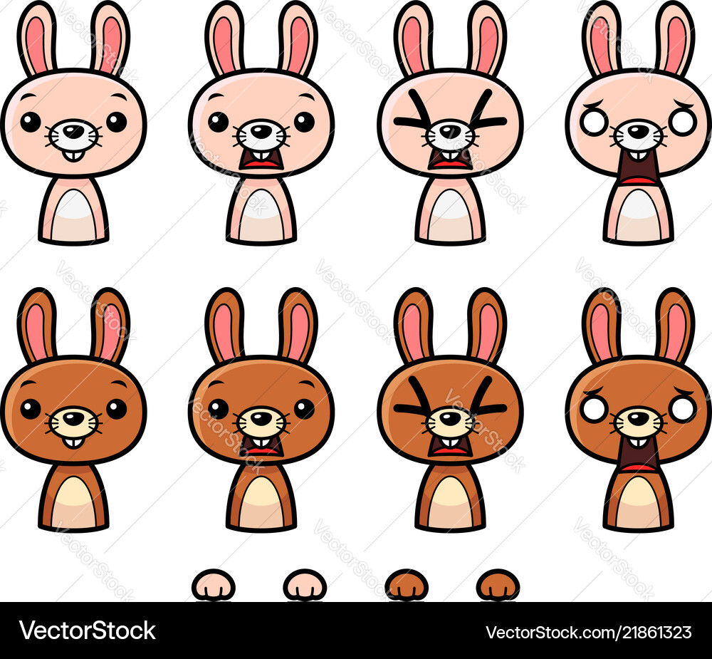 Bunny game sprites Royalty Free Vector Image - VectorStock