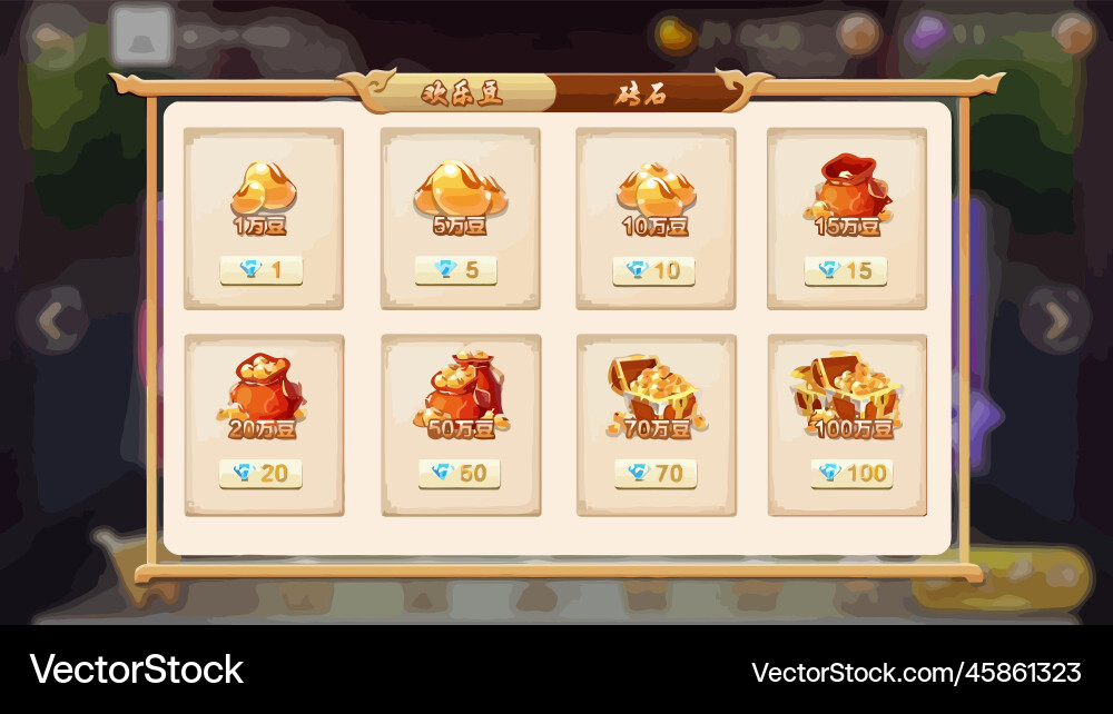 Complete set of level button game ui pop-up icon Vector Image