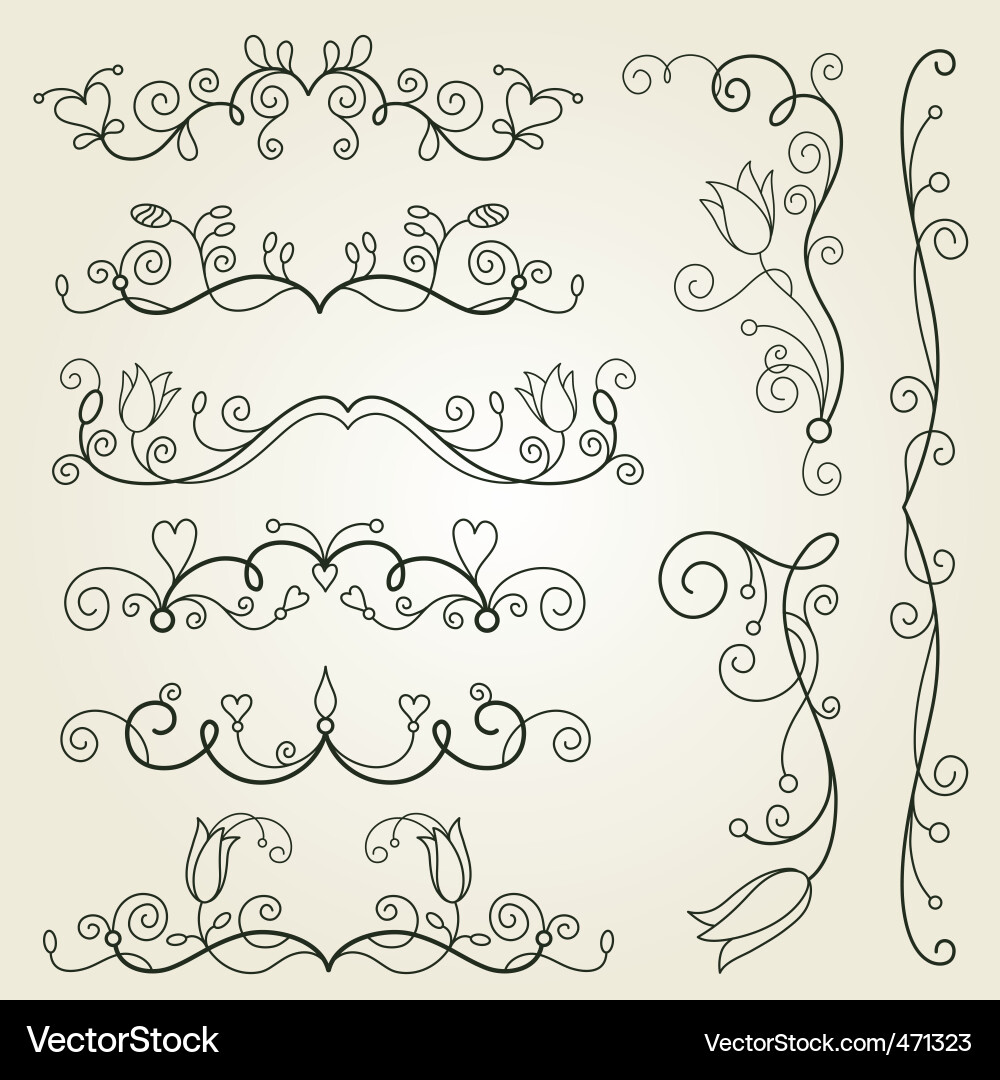 Decorative Scroll Elements vector image