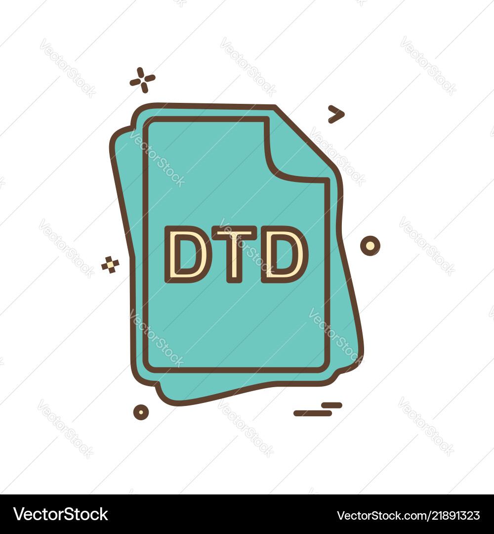 Dtd file type icon design Dtd file type icon design vector image