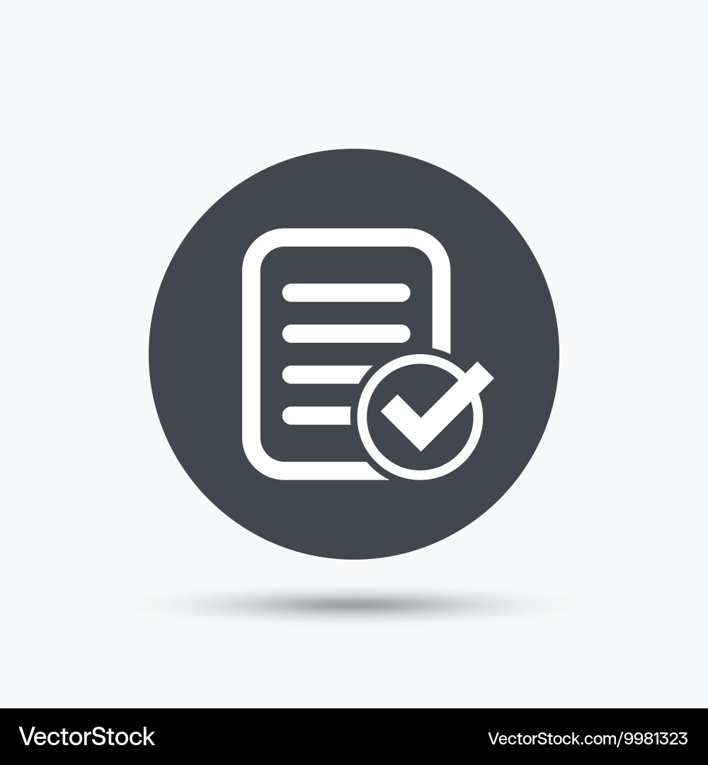 File selected icon document page with check Vector Image