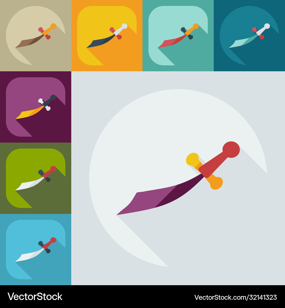 Flat modern design with shadow icons dagger Flat modern design with shadow icons dagger vector image