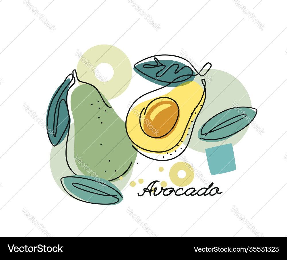 Fresh avocado on color abstract background Fresh avocado on color abstract background vector image