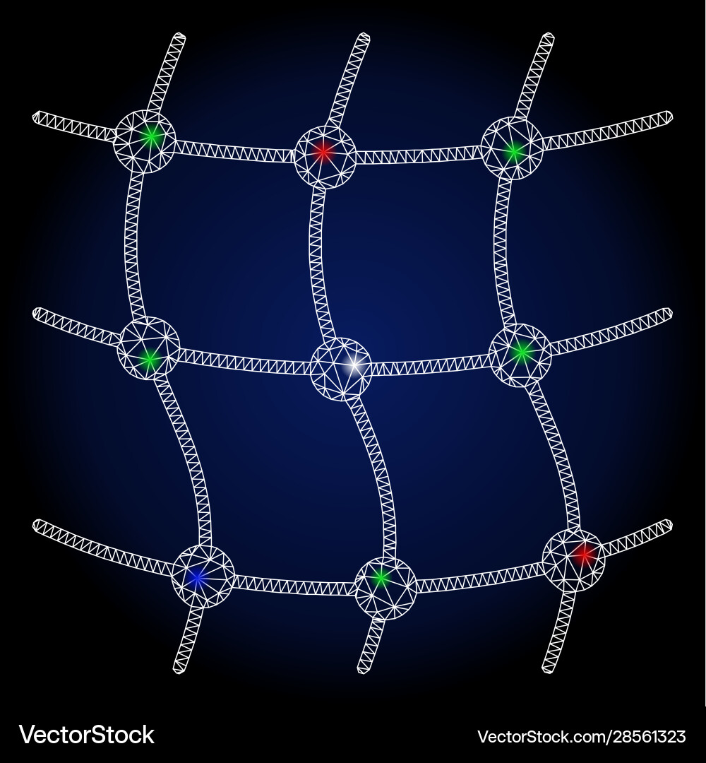 Glossy mesh network with flash spots Glossy mesh network with flash spots vector image