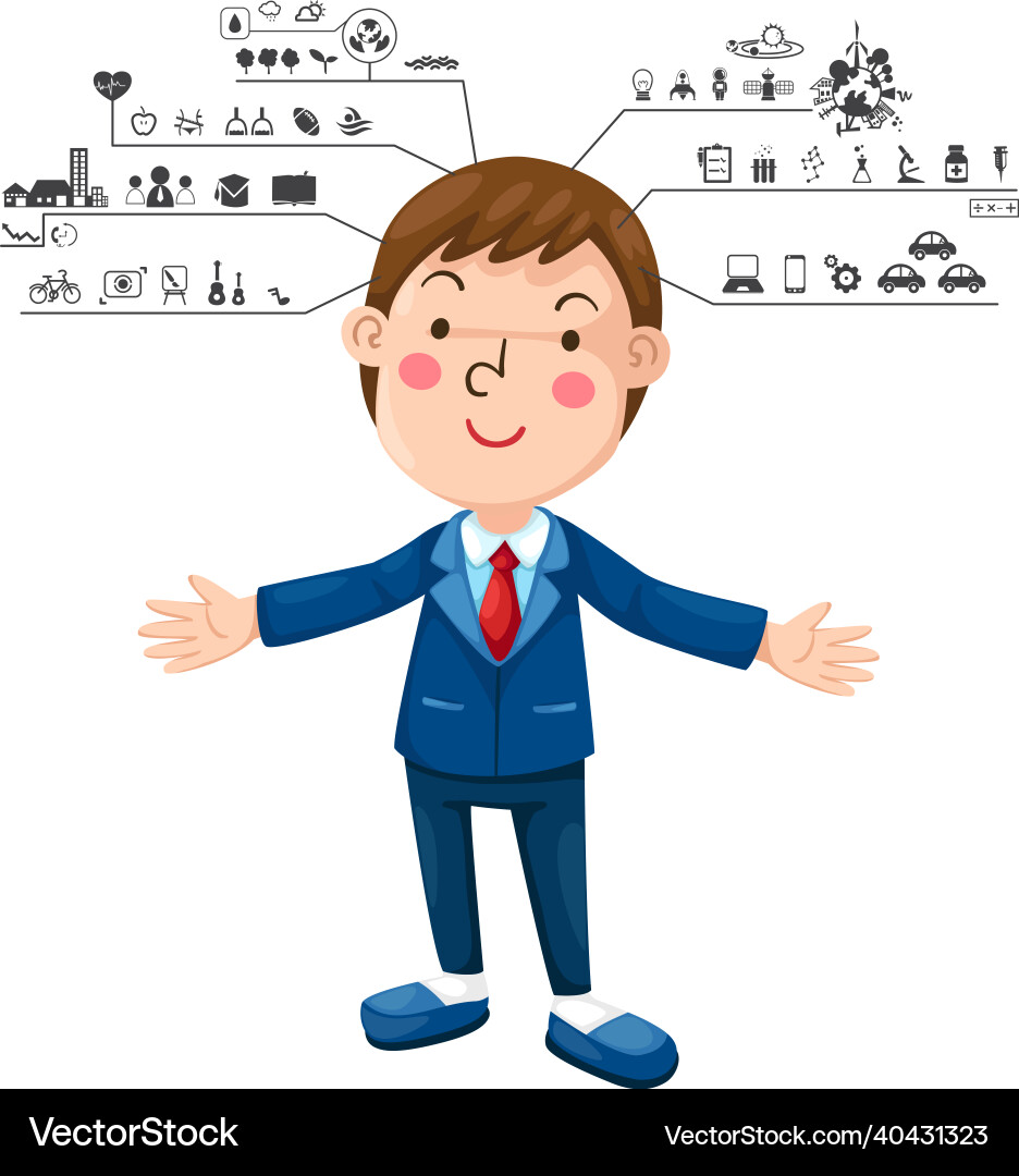 Human with left and right brain functions icon Human with left and right brain functions icon vector image