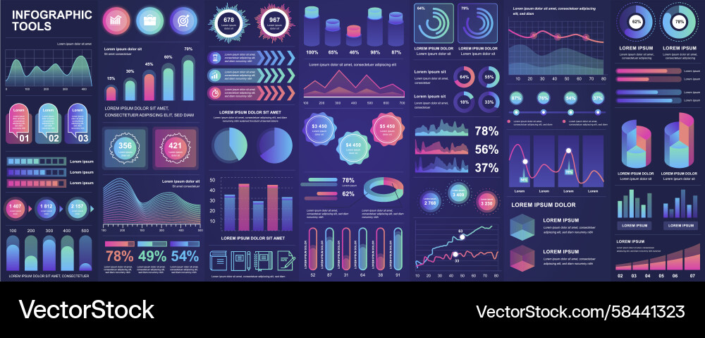 Infographic UI/UX Kit - Charts & Data Vector Image