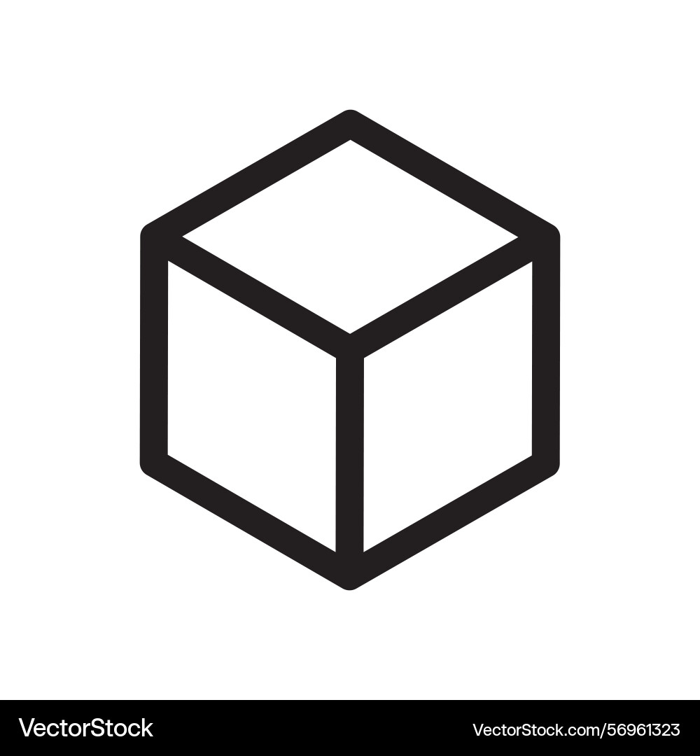 Isometric cube icon abstract 3d shape minimal vector image