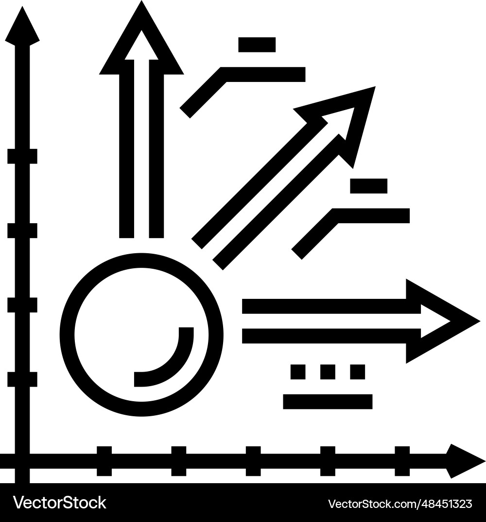 Kinematics theory mechanical engineer line icon Kinematics theory mechanical engineer line icon Vector Image