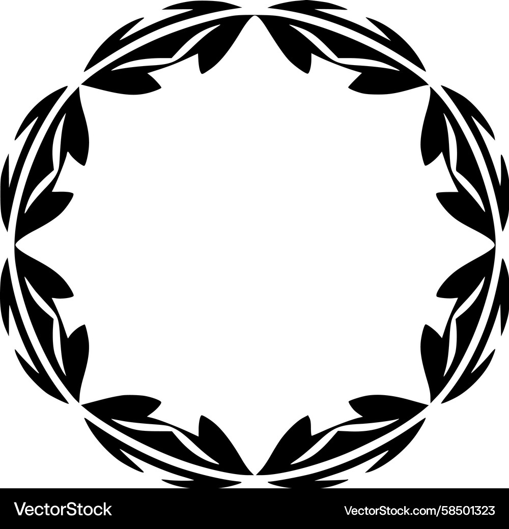 Leaf Circle Frame (58501323) – Royalty-Free Vector | VectorStock